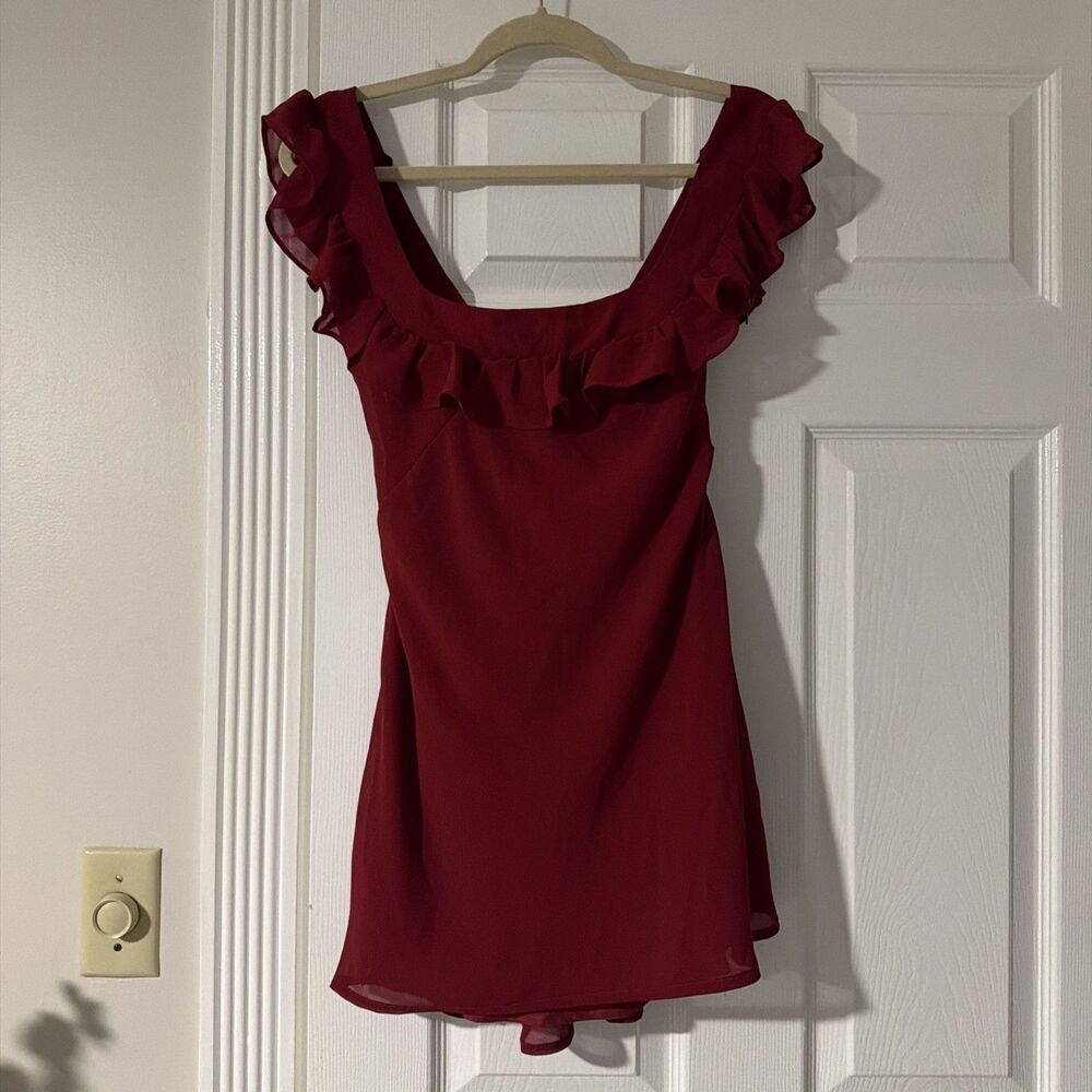 Peppermayo Malina Mini Dress US0 Deep Red XXS